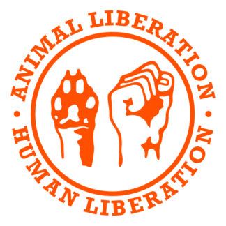 Human Liberation Animal Liberation Decal (Orange)
